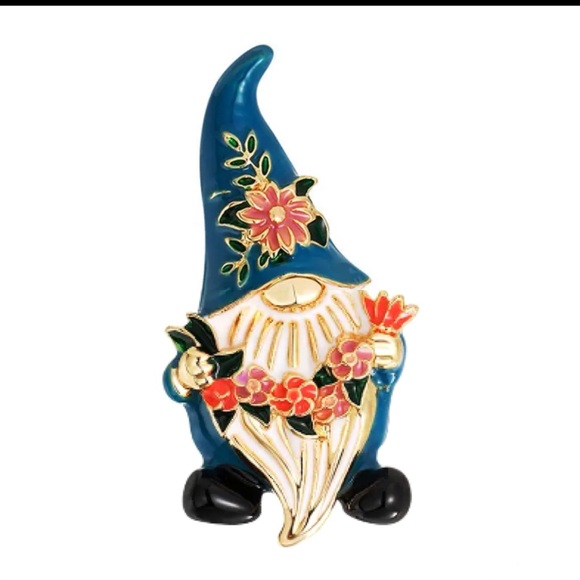 3/$20 Adorable Gnome Pin Brooch Gold-tone - Picture 5 of 6